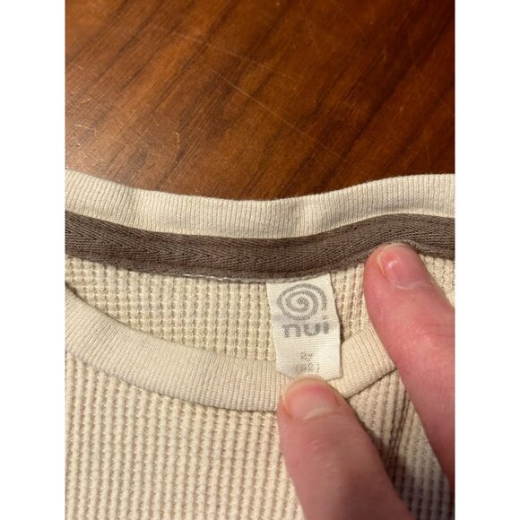 Nui Organics Childrens Size 2Y Beige Thermal Ribbed Long Sleeve Top & Pants Set - Picture 2 of 4